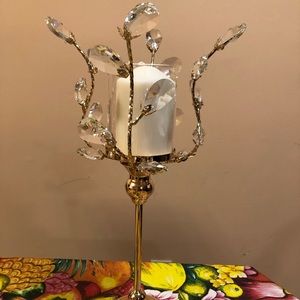 Gold plated candle holder